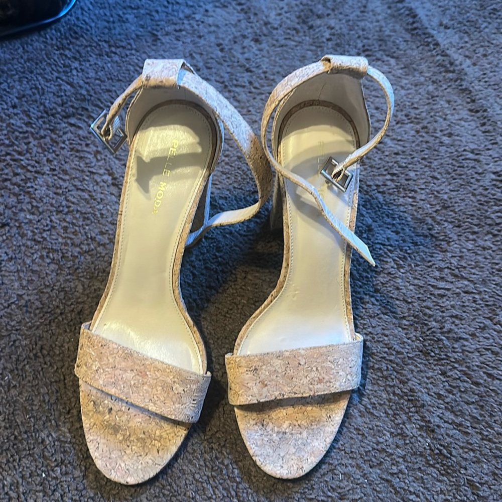Cork block heels